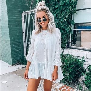 Lace White Tunic Top Size Small NWT